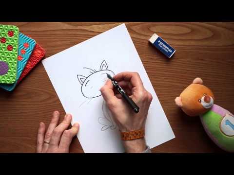 Come disegnare un gatto: disegni a matita per bambini