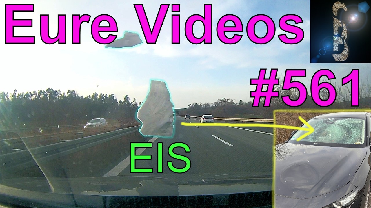 Eure Videos #561 - Dashcam - Eis schlägt in die Scheibe - Eisglätte - Rechts vor Links Probleme