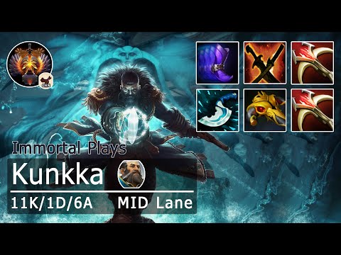 Kunkka Mid Lane | 2 x Daedalus Splash Damage | Dota 2 Immortal Gameplay | Patch 7.29