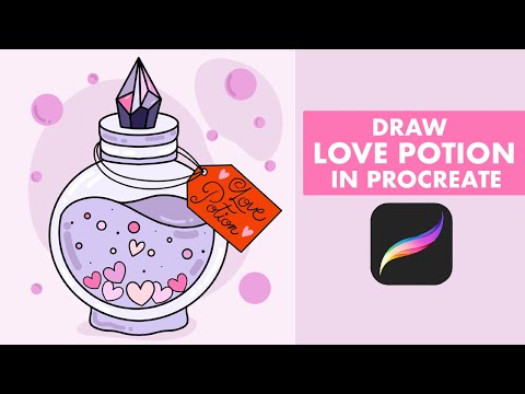LOVE POTION Anyone Can Draw - Step By Step Procreate Tutorial For Beginners - Valentine's Day Art❤️