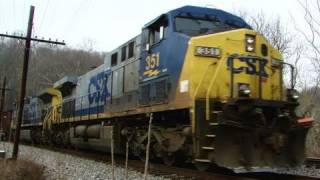 preview picture of video 'CSX 351 & 284 @ Catoctin Creek'