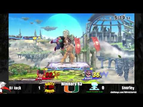 UM Sm4sh Tourney - DJ Jack (Ryu) vs Snorley (Wario) ~Pools R3