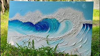 This Ocean Wave Painting Will Relax You 🌊 | Satisfying Acrylic Texture Art Tutorial  Step by Step