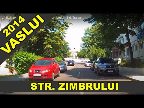 Orasul VASLUI aug 2014 traseu str Zimbrului - Crucea Gării - BCR Traian imagini video 1080p