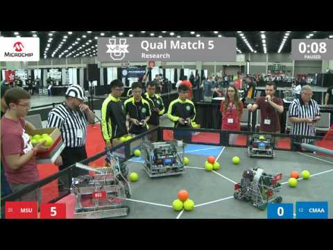 VEX Worlds 2016 - VEX U - Research - Qual 5 (MSU) 99 vs 169 (CMAA)