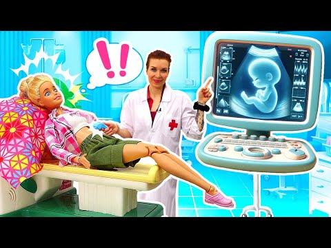 Doctor Video mit Barbie. Barbie ist schwanger! Puppen Video für Kinder. Magisches Schloss