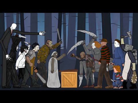 Granny, Slenderman, Jason, Jeff, Leatherface, Ghostface Vs Grandpa,Pennywise,Freddy,Michael,Safehead