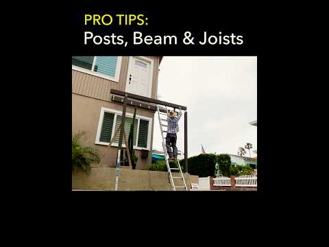 Install Post Base Brackets, Posts, Beam and Joist for a Deck