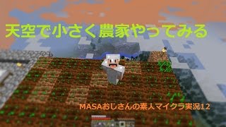【素人マインクラフト実況12】天空生活のために小さい小麦畑作ってみた【minecraft】