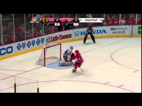 Darren Helm, Patrick Eaves and Todd Bertuzzi - Shootout Goals vs Chicago