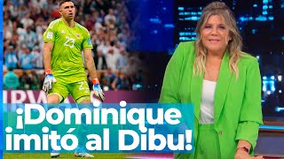 ¡Dominique Metzguer imitó al Dibu Martínez! La conductora de Telenoche sorprendió con su bailecito