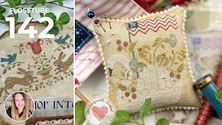 Flosstube 142 | 1 New FFO, 2 New Finishes, WIP Progress, Spring Mingle & Patriotic Pears