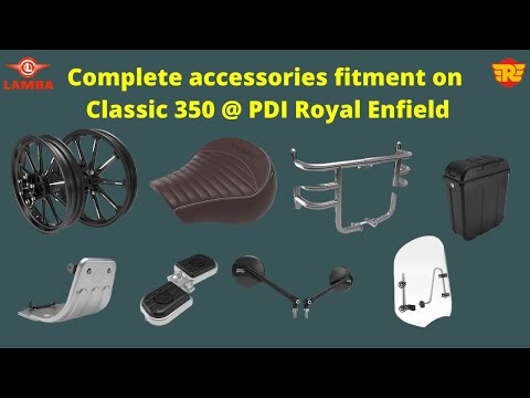 Complete Accessories Fitment of Royal Enfield Classic 350 Next Generation in PDI Section.