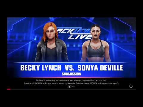 WWE 2K19 Becky Lynch VS Sonya Deville 1 VS 1 Submission Match