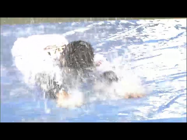 雨天中止もこれがある!! イーグルス・西田&小関 雨の中のベースランニング!! 2014/5/15 E-Bs