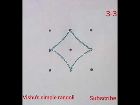 Daily Kolam || Simple Rangoli with 3*3dots||mudu chukkala chinna muggulu||#Navaratri Diwali Rangoli