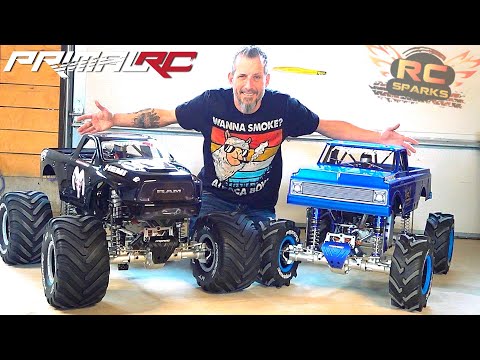 NEW HUGE 80lb V3 GAS Powered 4WD MEGA MONSTER TRUCKS! BLACKED OUT & BLUE - PRiMAL RC | RC ADVENTURES
