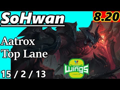 SoHwan as Aatrox Top Lane - S8 Patch 8.20 - KR Master - Full Gameplay