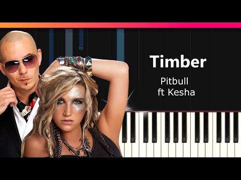 Pitbull - "Timber" ft Kesha EASY Piano Tutorial - Chords - How To Play - Cover