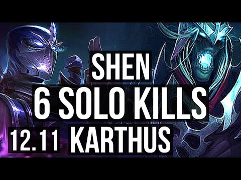 SHEN vs KARTHUS (TOP) | 10/0/3, 2.6M mastery, 6 solo kills, Legendary | KR Master | 12.11