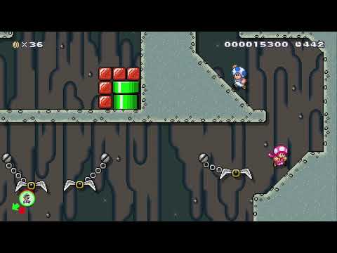 Online Co-op ~ Quick Cave Climb! (Multiplayer) by Krogoth - Super Mario Maker 2 - No Commentary 1bu