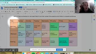 Reading a Schedule