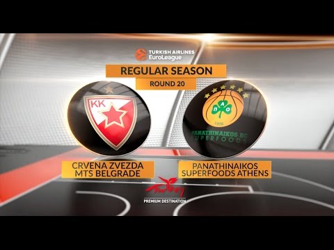 EuroLeague Highlights RS Round 20: Zrvena Zvezda mts Belgrade 72-66 Panathinaikos Superfoods Athens