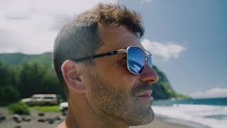 Costa del Mar Polarizační brýle Wader - Lesklá stříbrná a Modré zrcadlo