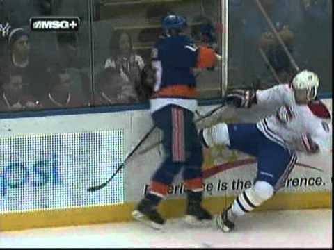 Matt Martin drills Jaroslav Spacek