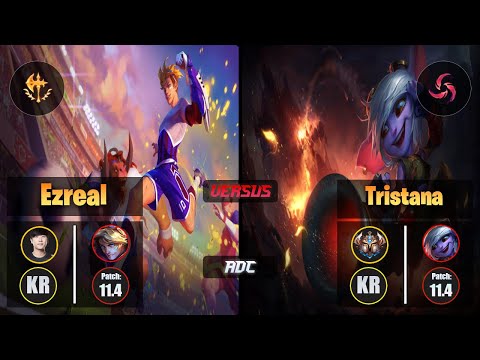 Ruler EZREAL (ADC) [Conqueror] VS TRISTANA - Challenger KR Patch 11.4