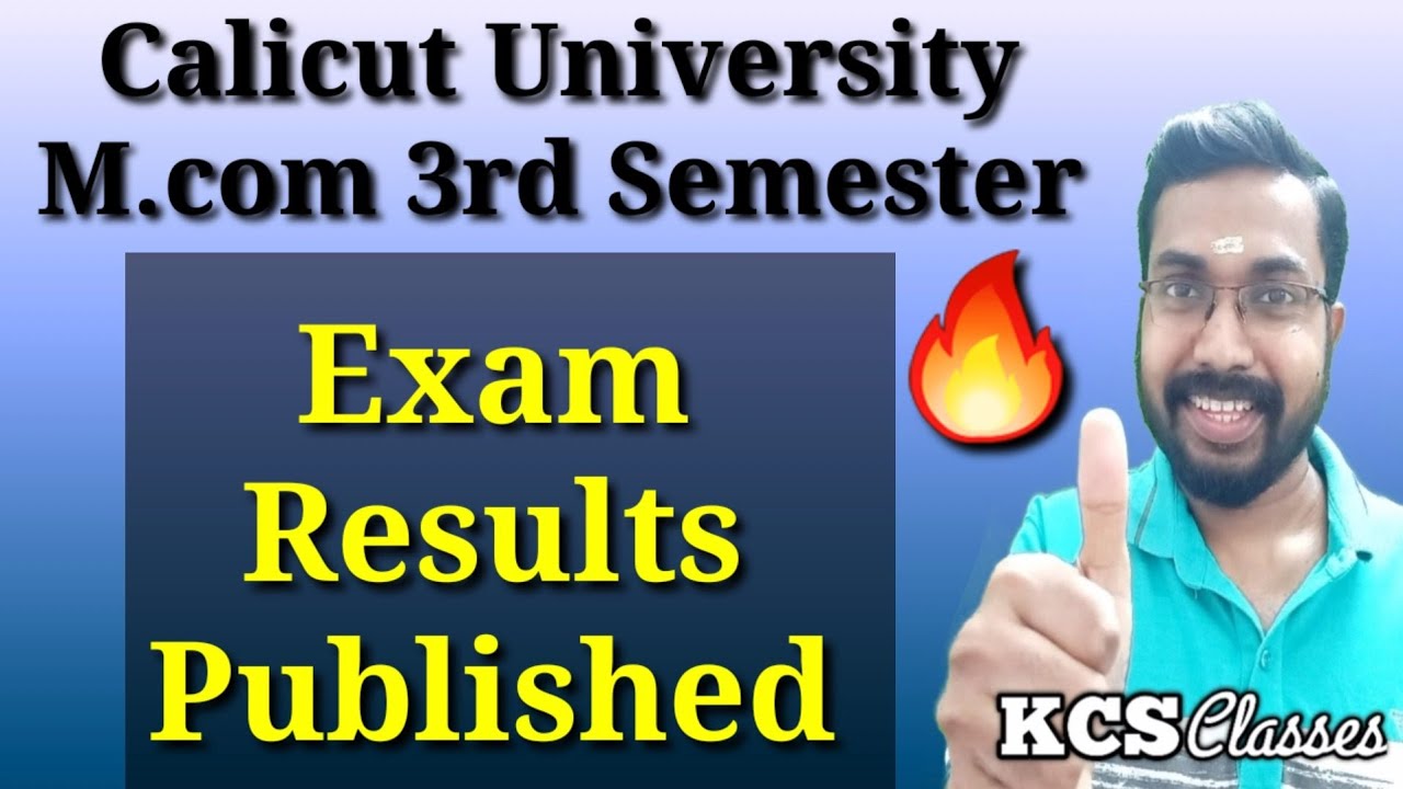 Calicut University M.com 3rd Semester Exam Results Published | #kcsclasses 