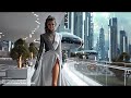 ANDROID ROBOTS Fashion Runway Show AI Fashion Models Of AIFMA Metropolis Building The Mega City