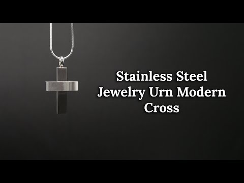 Steel Jewelry Urn:  Modern Cross (2019)