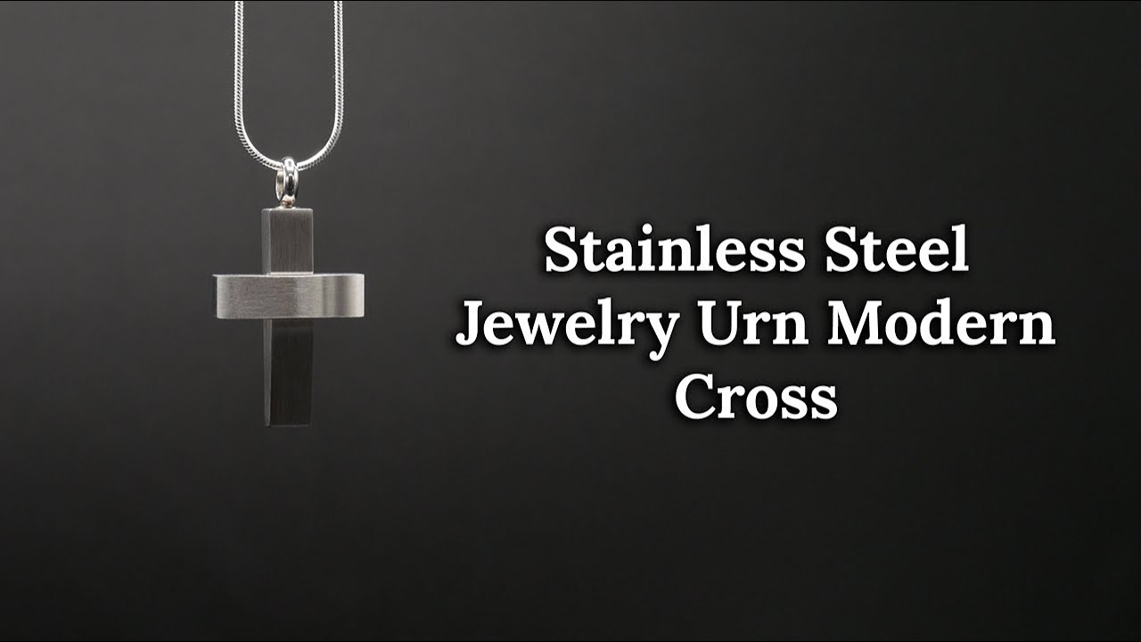 Steel Jewelry Urn:  Modern Cross (2019)