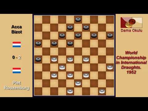 Piet Roozenburg (NLD) - Acca Bizot (NLD). Draughts World Championship. 1952.