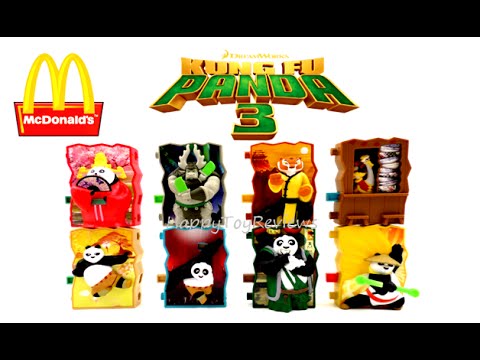 2016 KUNG FU PANDA 3 MOVIE McDONALD'S SET OF 8 HAPPY MEAL KIDS TOYS COLLECTION REVIEW ASIA Video