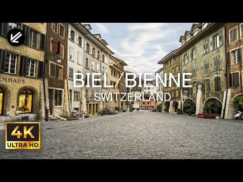 Biel (Bienne), Switzerland 4K | Aerial Tour of Historic and Modern Biel