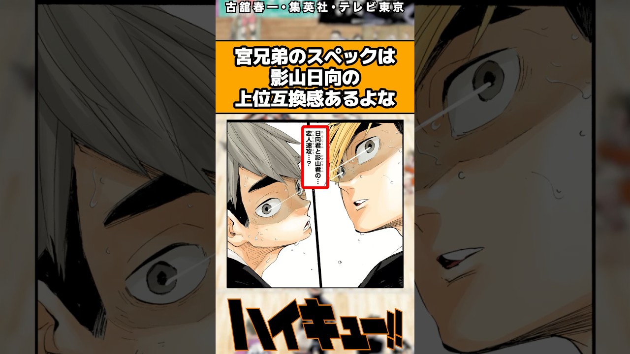 宮兄弟のスペックは影山日向の上位互換感あるよな#ハイキュー #ハイキュー反応集 #shorts