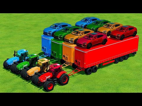 LOAD & TRANSPORT LAMBORGHINI URUS AND HURACAN WITH LAMBORGHINI TRACTORS - Farming Simulator 22