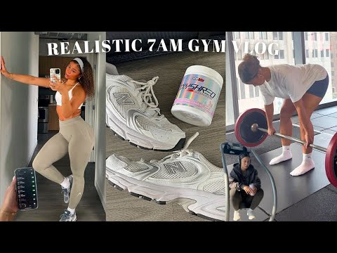 REALISTIC 7AM GYM VLOG l leg workout, waking up late, getting ready, oa haul, pre workout cocktail