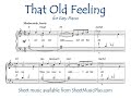 That Old Feeling (Easy Piano)
