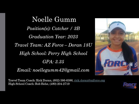 Noelle Gumm Softball Skills Video - 2023 Catcher 3B