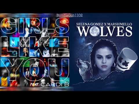 Maroon 5 ft. Cardi B / Selena Gomez, Marshmello - Girls Like You x Wolves (MASHUP)