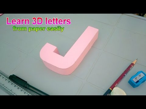 3d letters from paper, letter J j