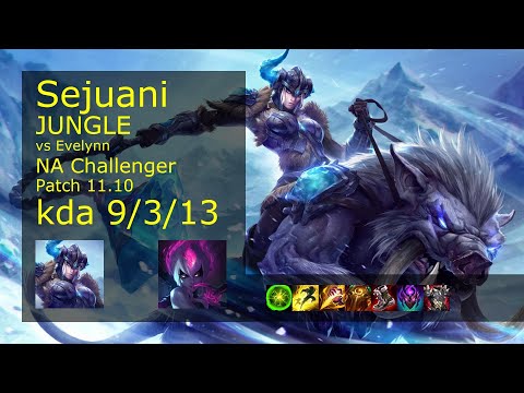 Sejuani Jungle vs Evelynn - NA Challenger 9/3/13 Patch 11.10 Gameplay