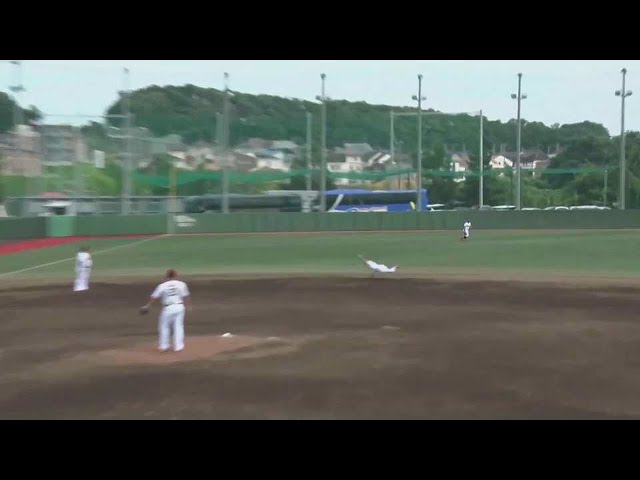 【ファーム】横っ飛びのファインプレー!! イーグルス・澤野聖悠 三遊間の打球に反応しチームを盛り立てる!! 2022年8月9日  東北楽天ゴールデンイーグルス 対 東京ヤクルトスワローズ