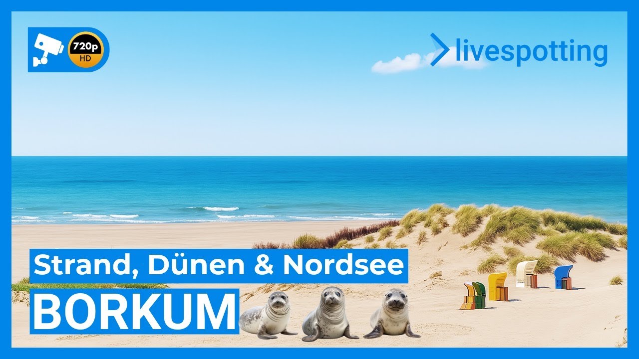 Live webcam view of Borkum Beach, Dunes & Wadden Sea