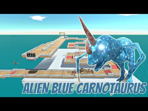 Run For Life Path With Obstacles ESCAPE FROM ALIEN BLUE CARNOTAURUS - Animal Revolt Battle Simulator