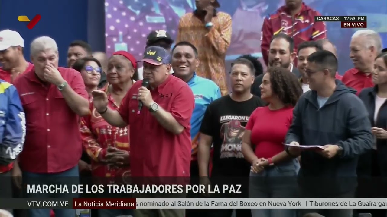 Diosdado Cabello en marcha de trabajadores, 13 de octubre de 2026