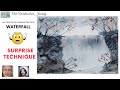 SURPRISE TECHNIQUE To Paint This WATERFALL In Watercolor